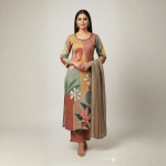 Autumn Floral Printed Cotton Kurta Set with Dupatta