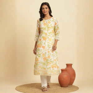 Floral Printed Cotton Kurti
