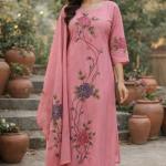 Elegant Pink Mul Chanderi Embroidered Kurta Set with Dupatta | Festive & Daytime Ethnic Wear for Women